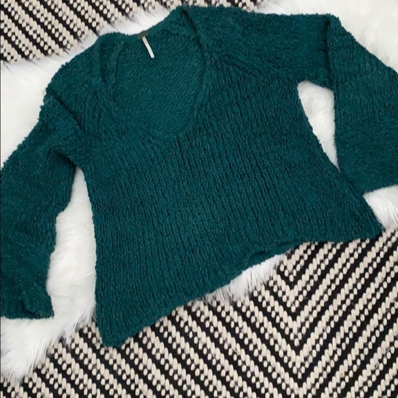 Free people bell sleeve loose cable knit sweater - Picture 2 of 9